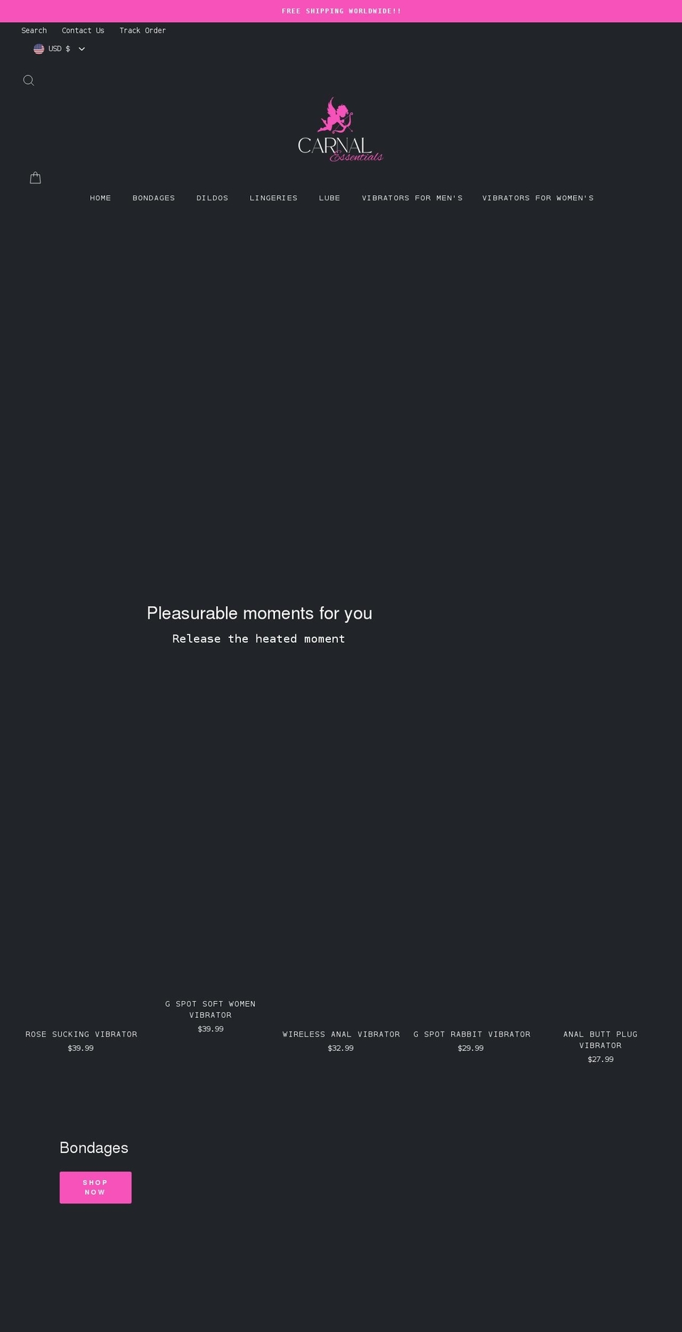 carnalessentials.com shopify website screenshot