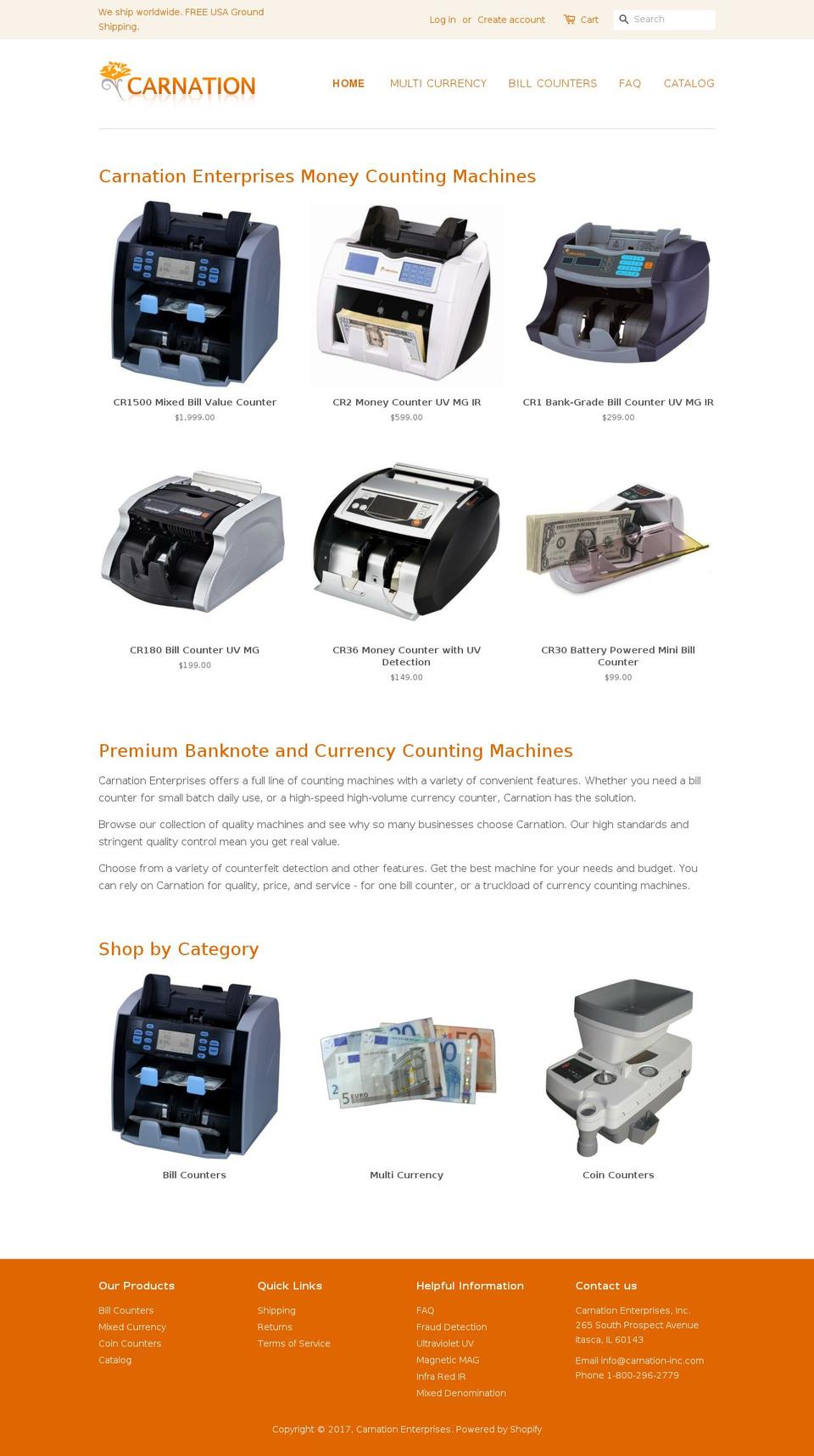 carnation-inc.com shopify website screenshot