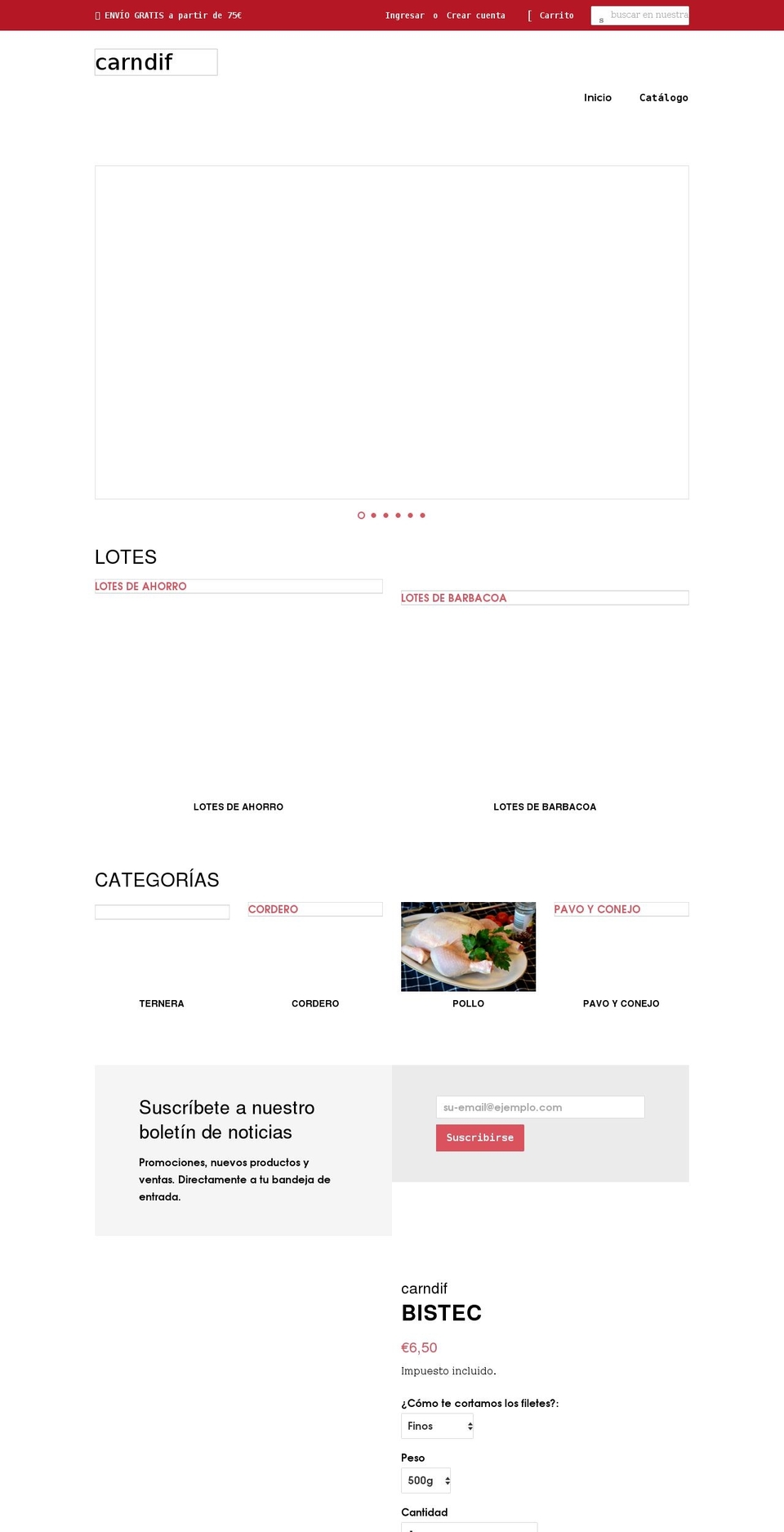 carndif.com shopify website screenshot