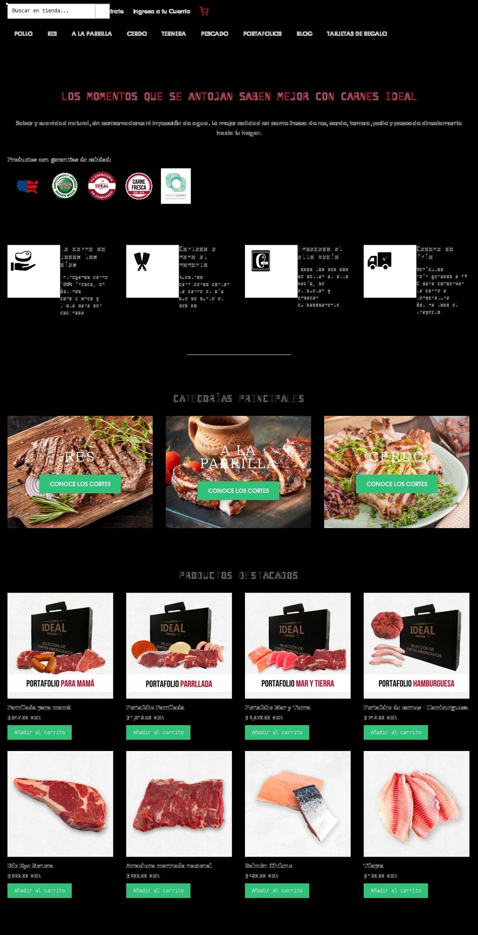 carnesideal.tienda shopify website screenshot