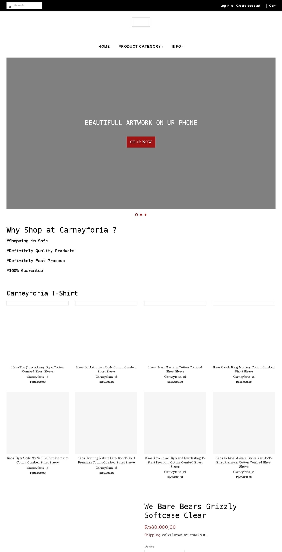 carneyforiastoreid.com shopify website screenshot