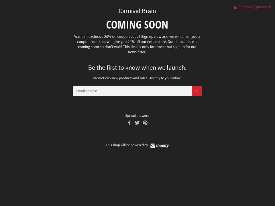 carnivalbrain.com — Shopify storefront screenshot