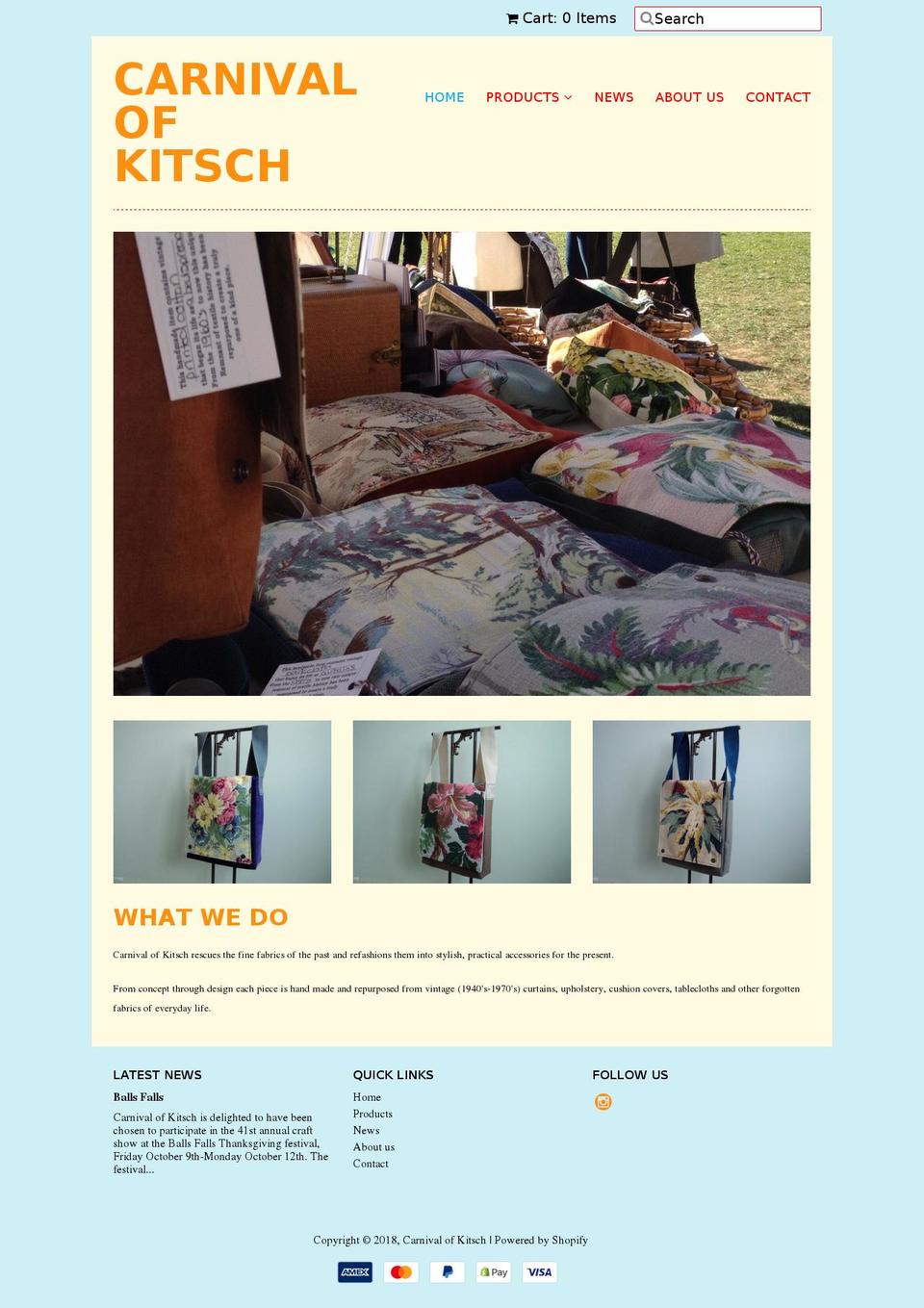 carnivalofkitsch.com — Shopify storefront screenshot