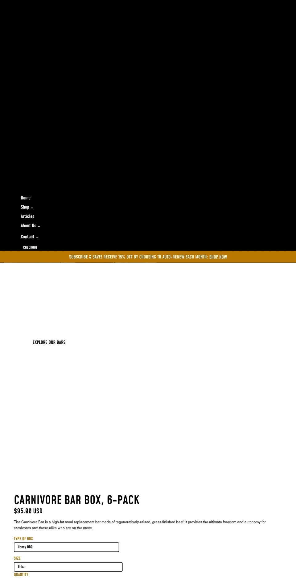 carnivorebar.com shopify website screenshot