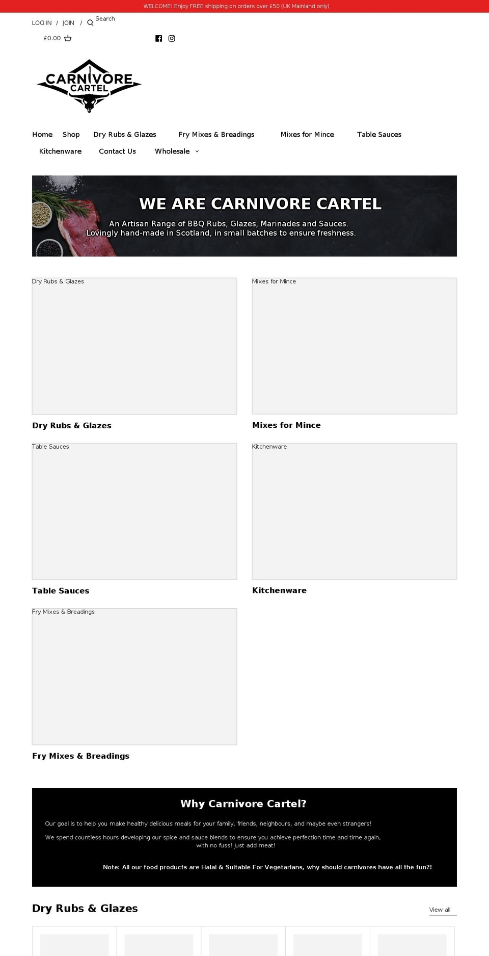 carnivorecartel.co.uk shopify website screenshot
