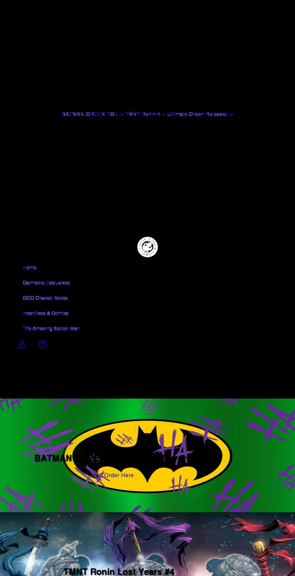 carnivorecomics.com shopify website screenshot