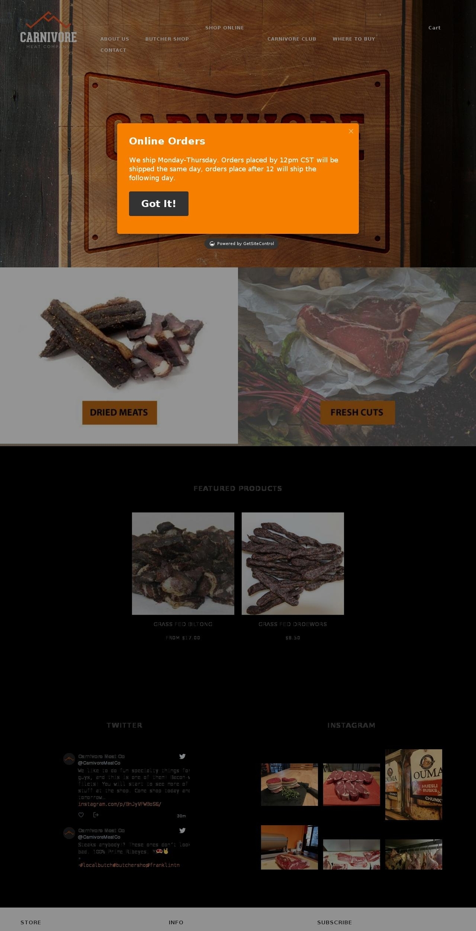 carnivoremeatcompany.com — Shopify storefront screenshot