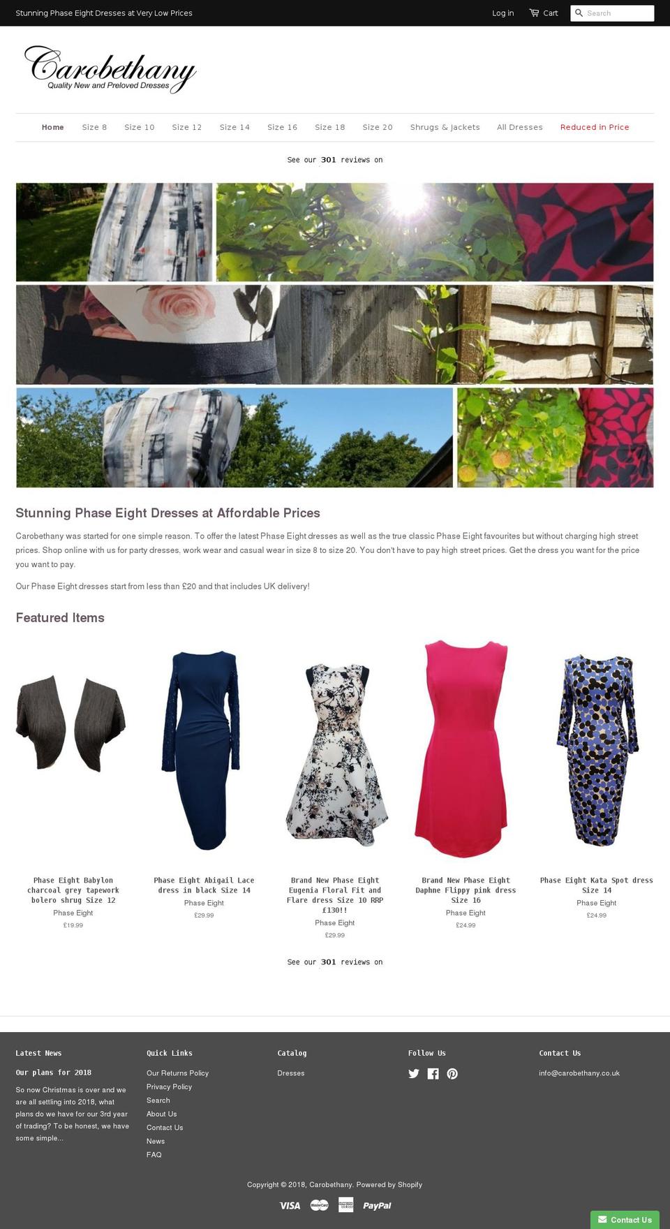 carobethany.com — Shopify storefront screenshot