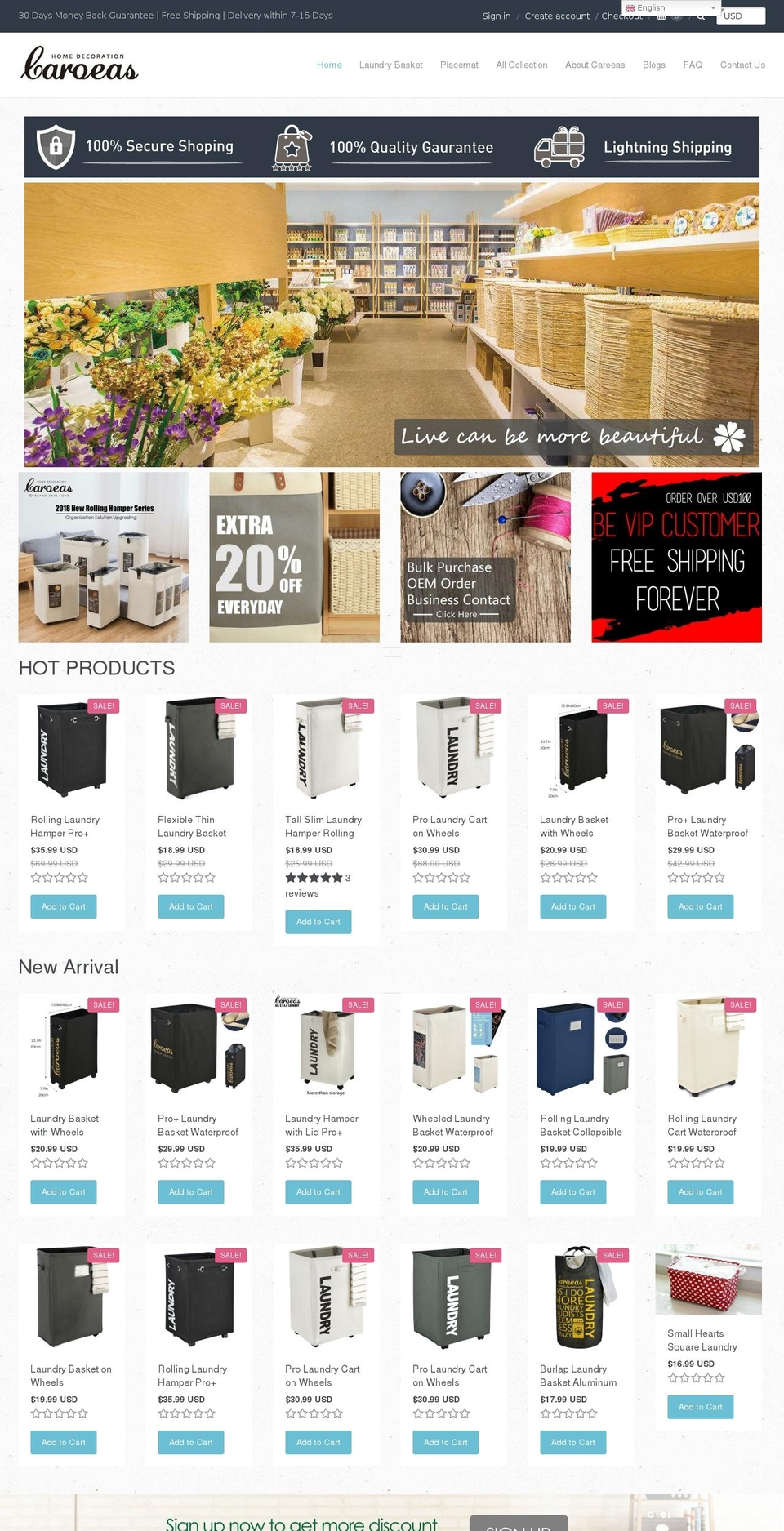 caroeas.com shopify website screenshot