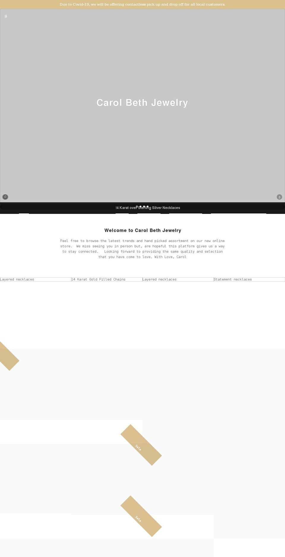 carolbethjewelry.com shopify website screenshot