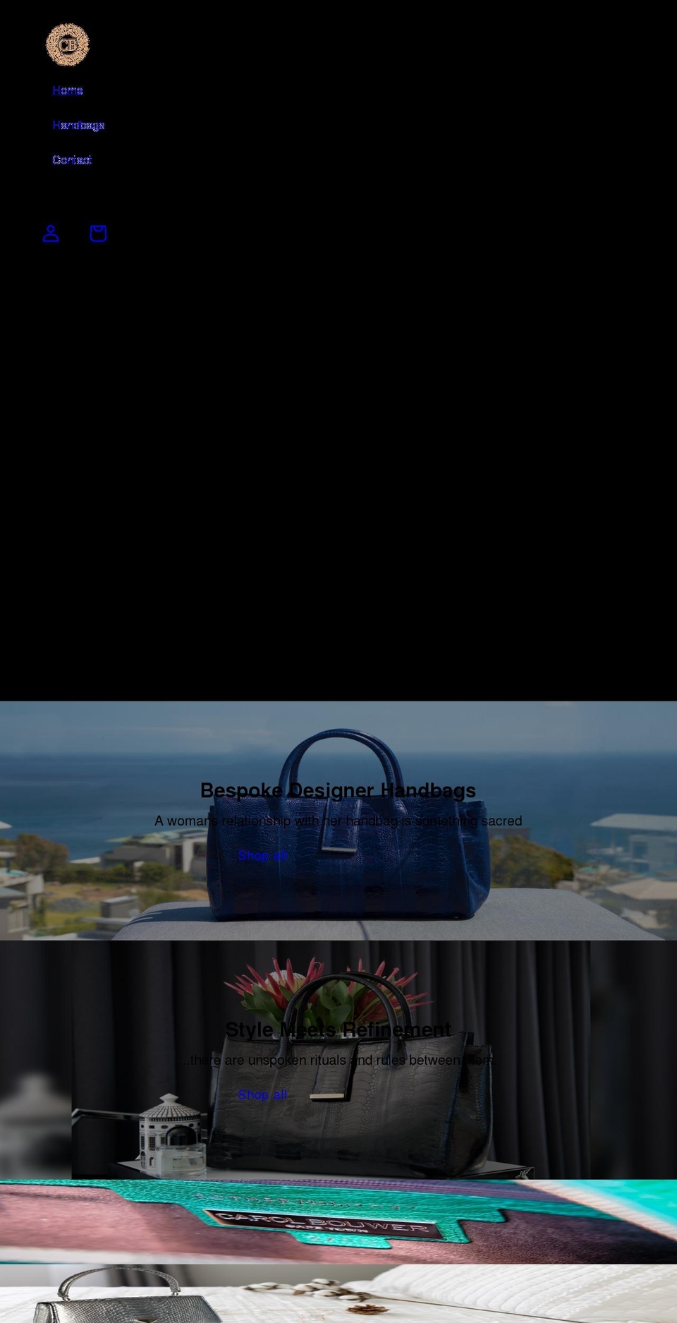 carolbouwerbags.com shopify website screenshot