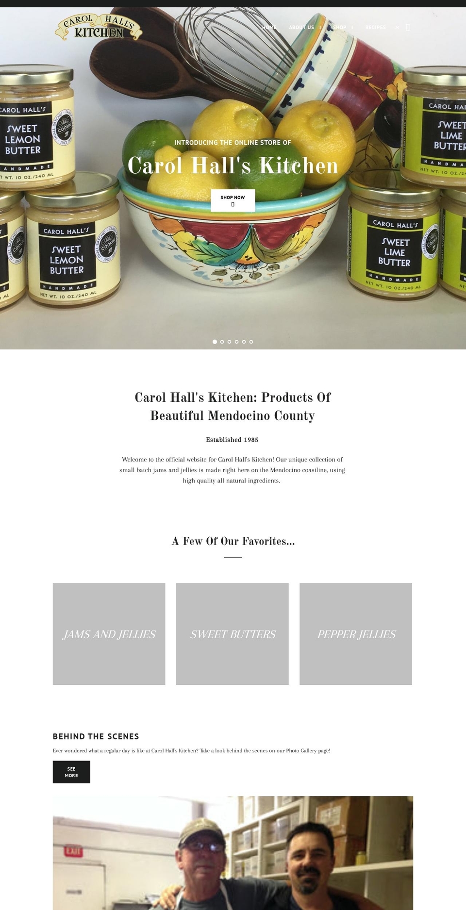 carolhallskitchen.com shopify website screenshot