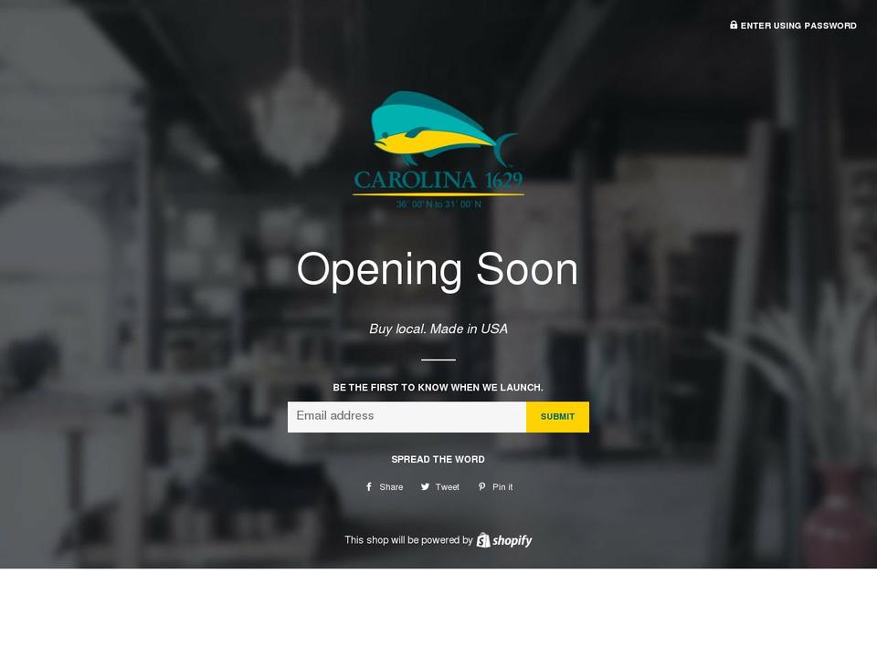 carolina1629.com shopify website screenshot