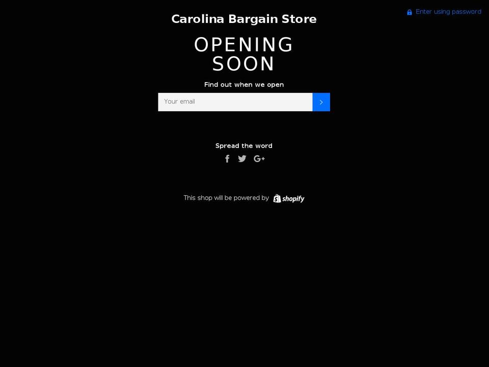 carolinabargainstore.com shopify website screenshot