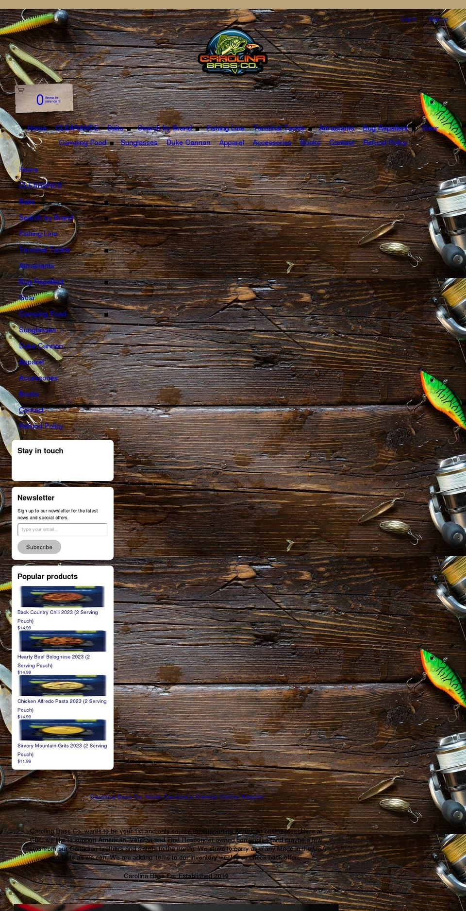 carolinabassco.com shopify website screenshot