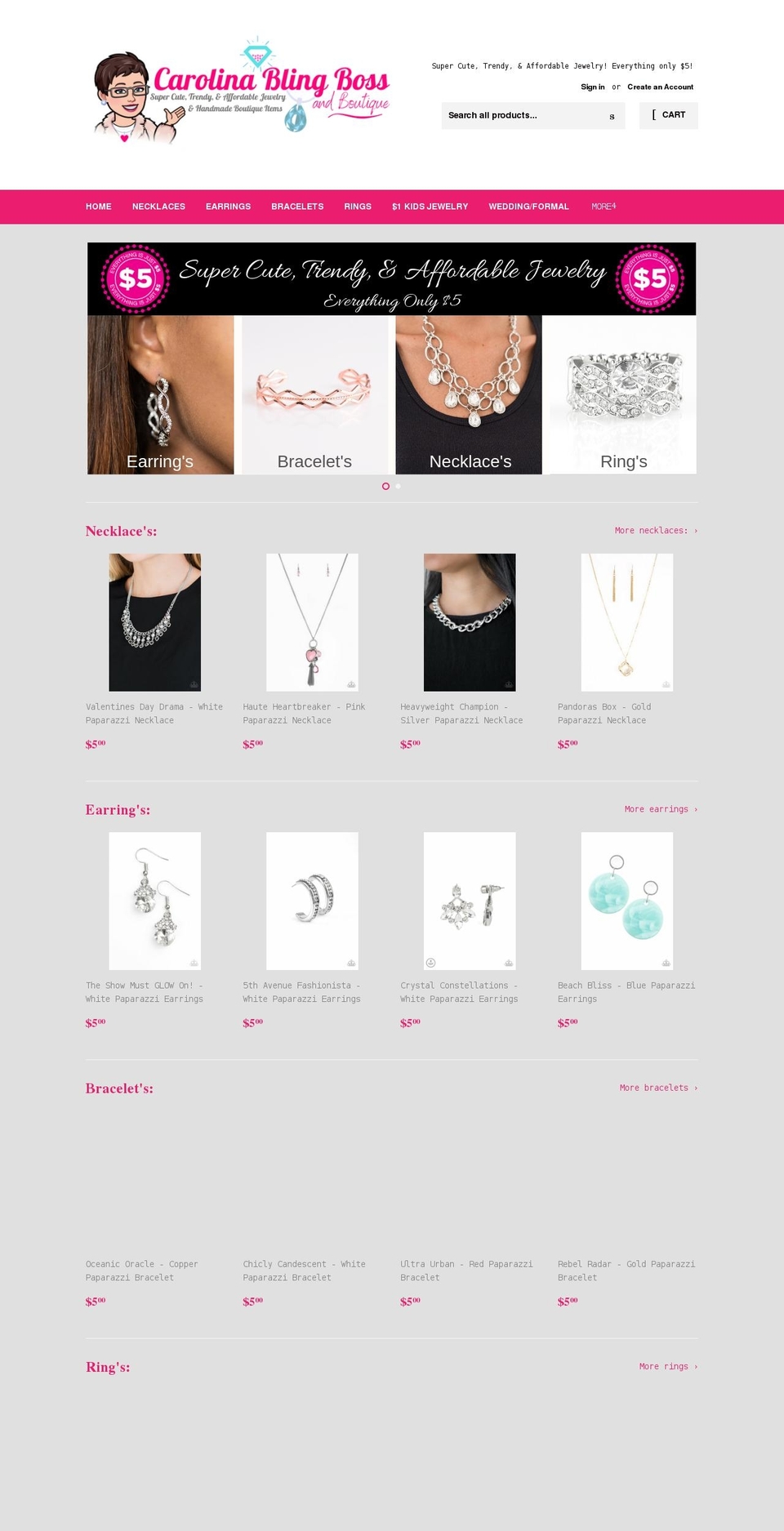 carolinablingboss.com shopify website screenshot