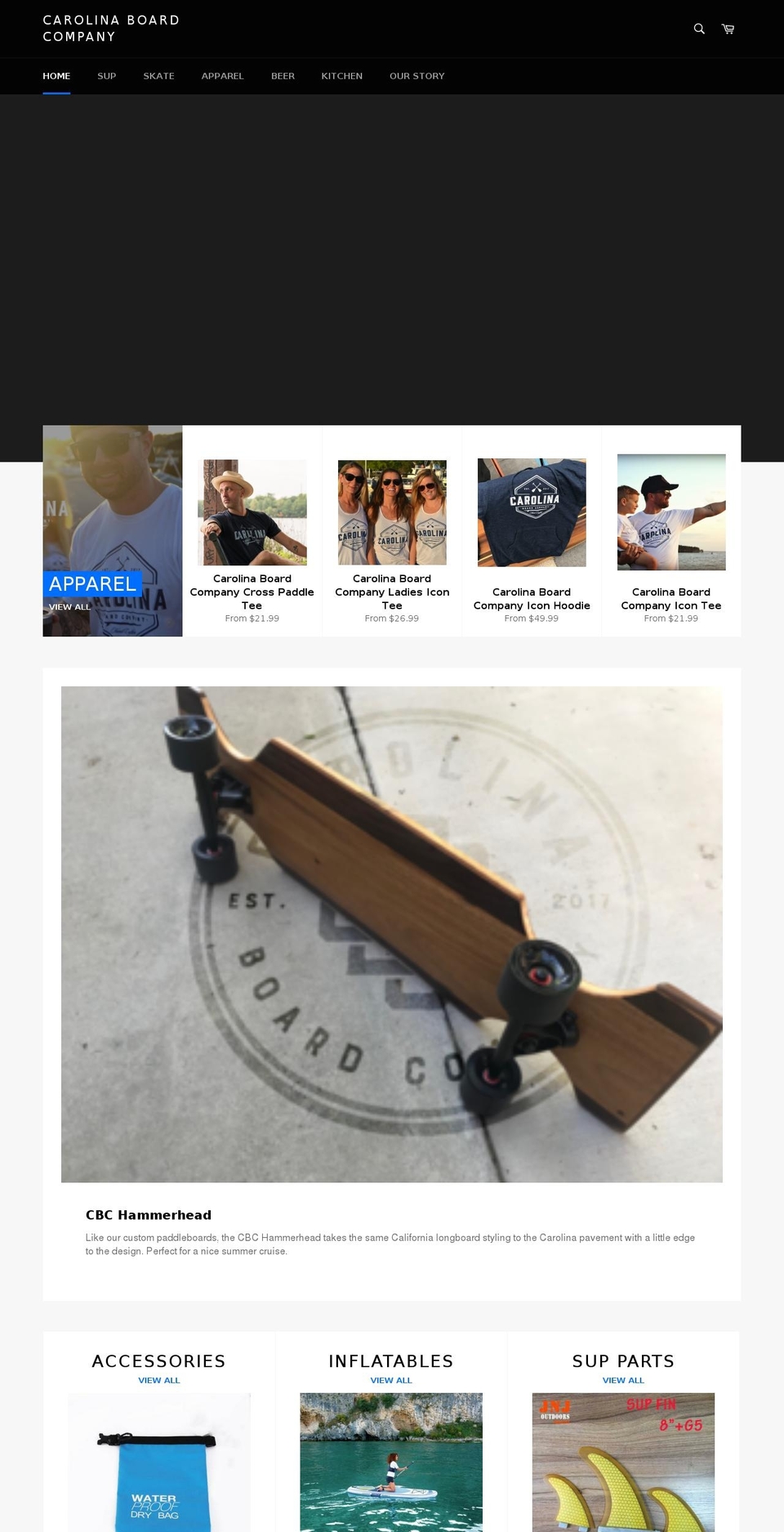 carolinaboard.com — Shopify storefront screenshot