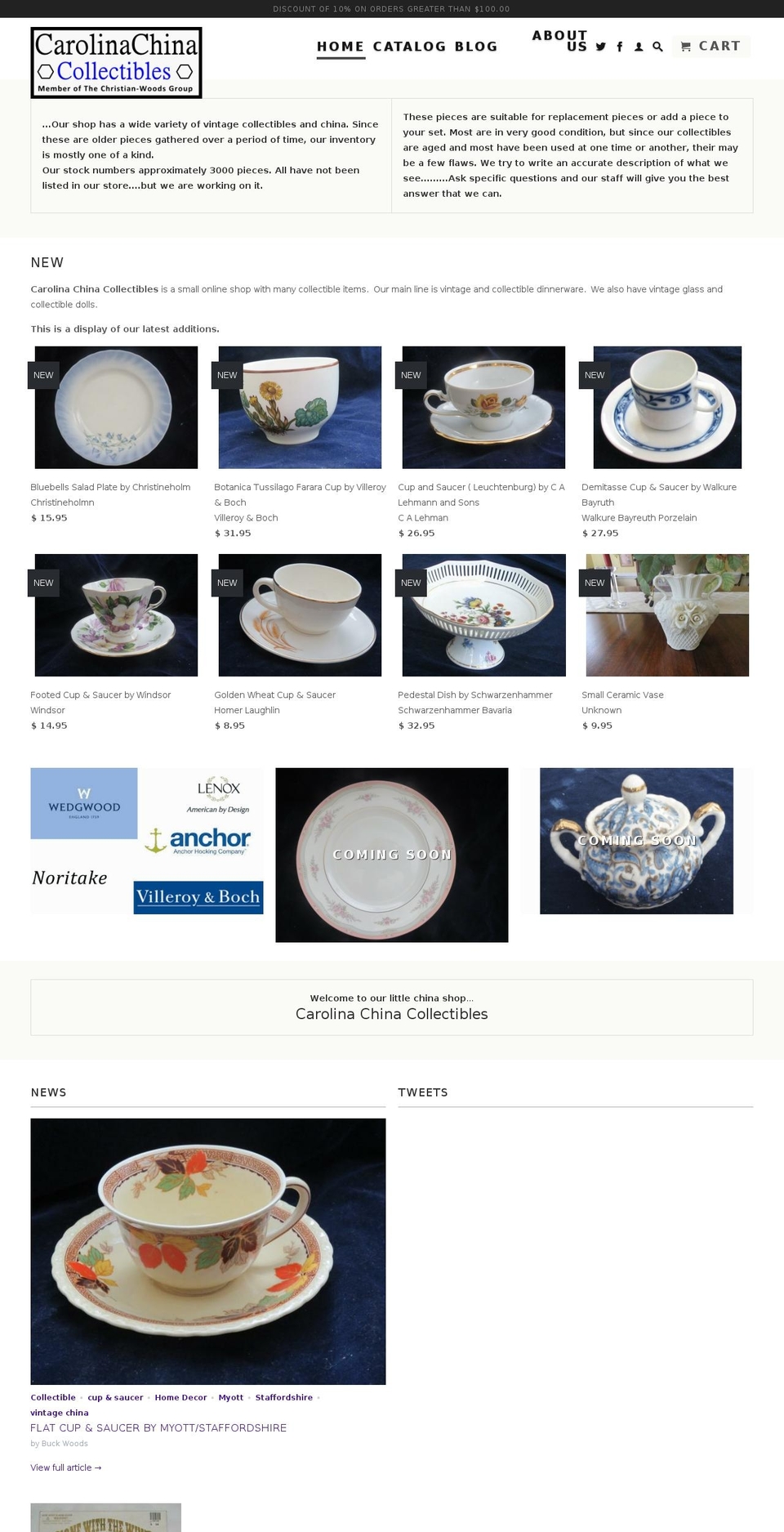 carolinachinacollectibles.com shopify website screenshot