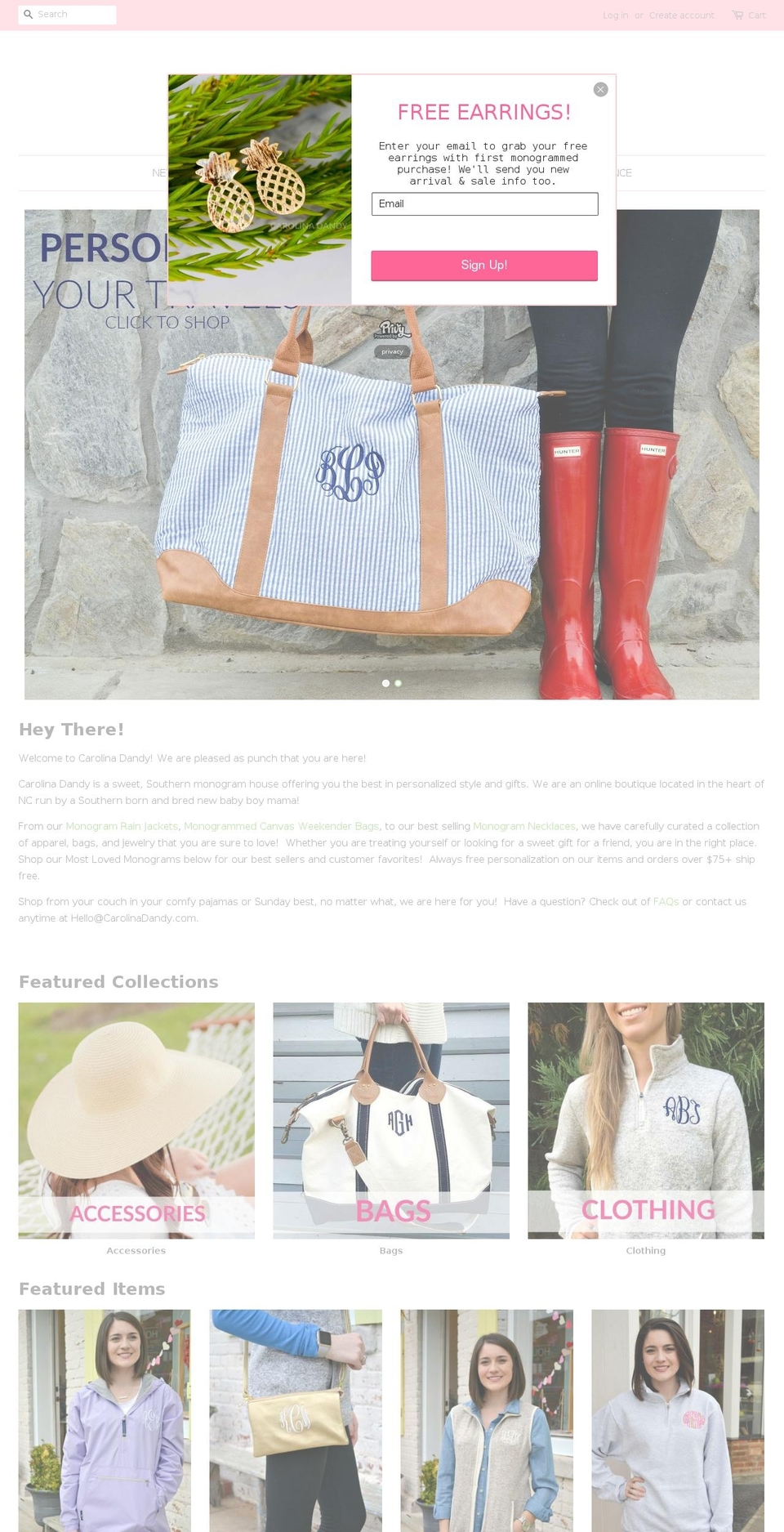 carolinadandy.com shopify website screenshot