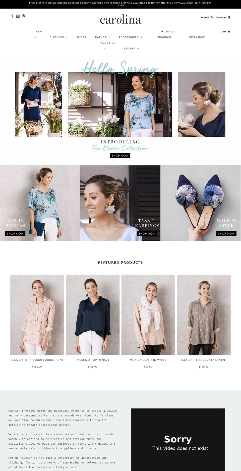 carolinalifestyle.com — Shopify storefront screenshot