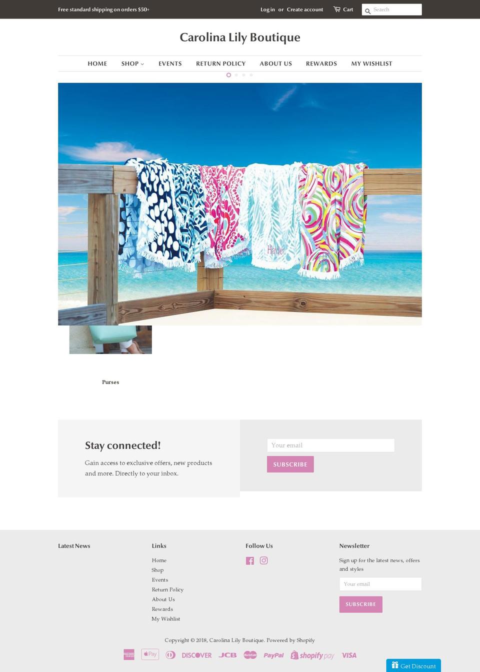 carolinalilyboutique.com — Shopify storefront screenshot