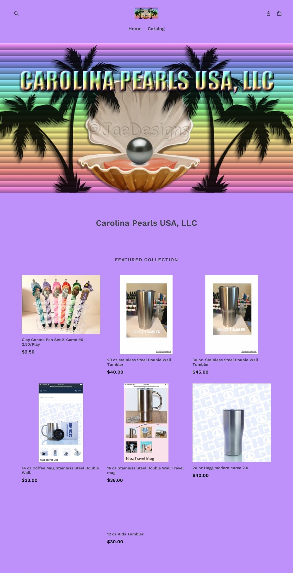 carolinapearlsusa.com shopify website screenshot