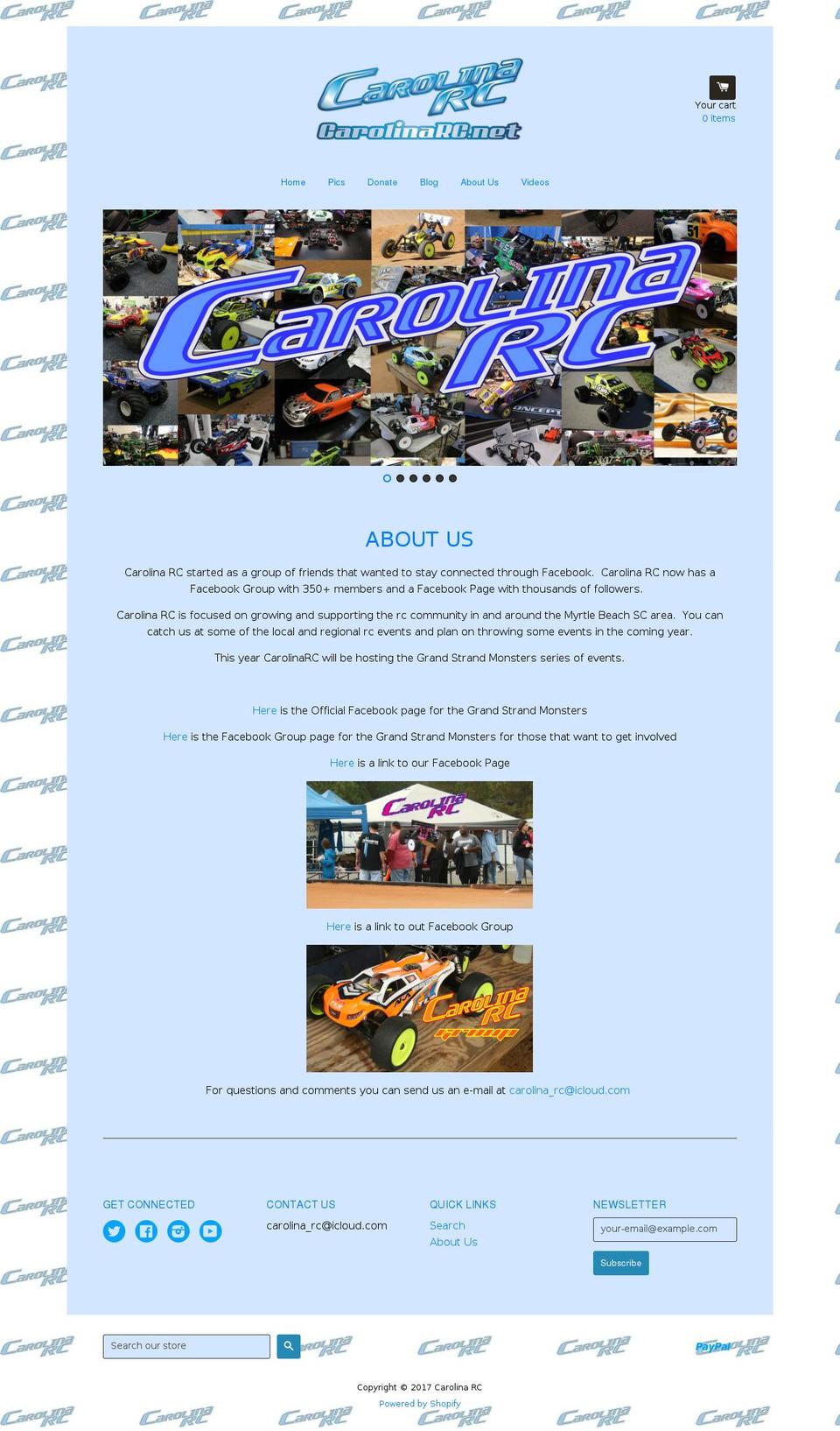 carolinarc.net shopify website screenshot