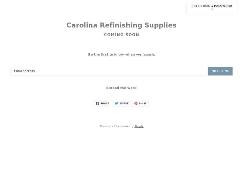 carolinarefinishingsupplies.com shopify website screenshot