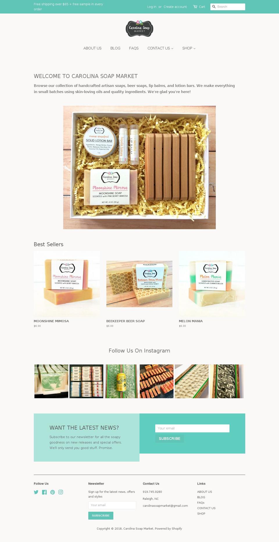 carolinasoapmarket.com shopify website screenshot
