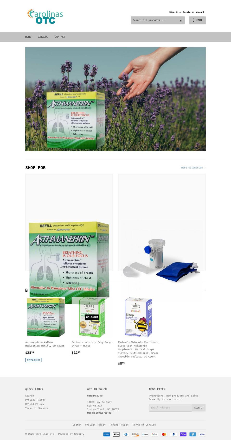carolinasotc.com shopify website screenshot