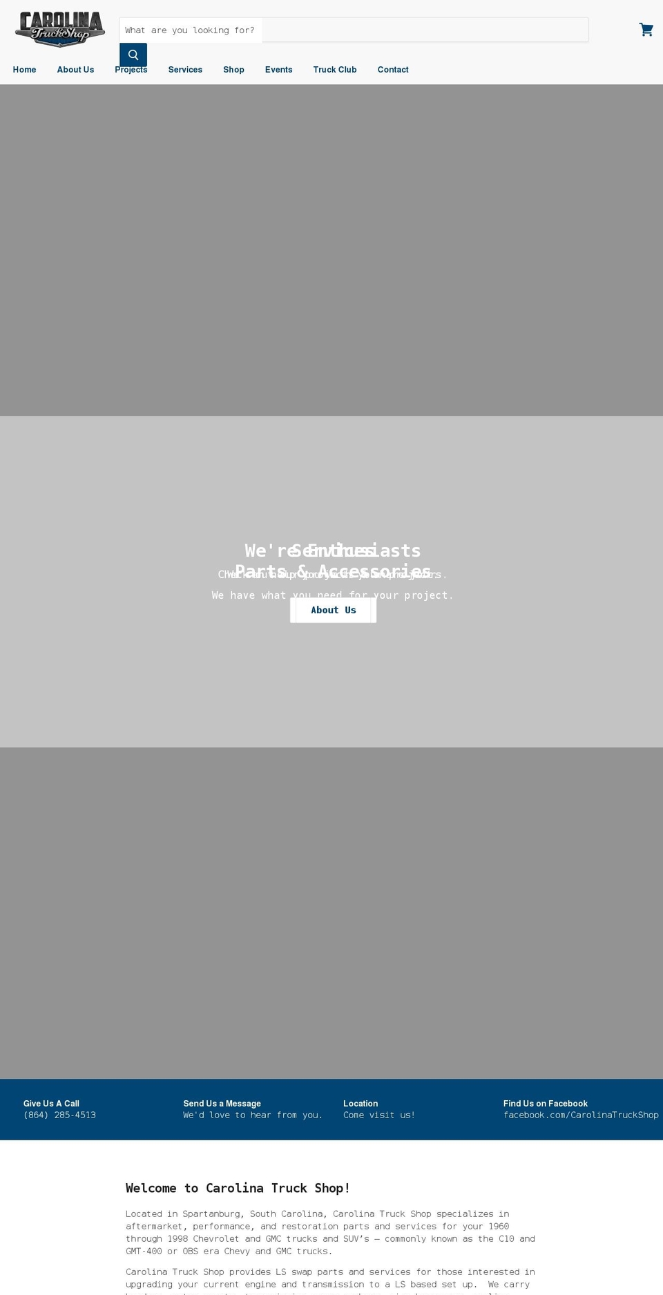 carolinatruckshop.com shopify website screenshot