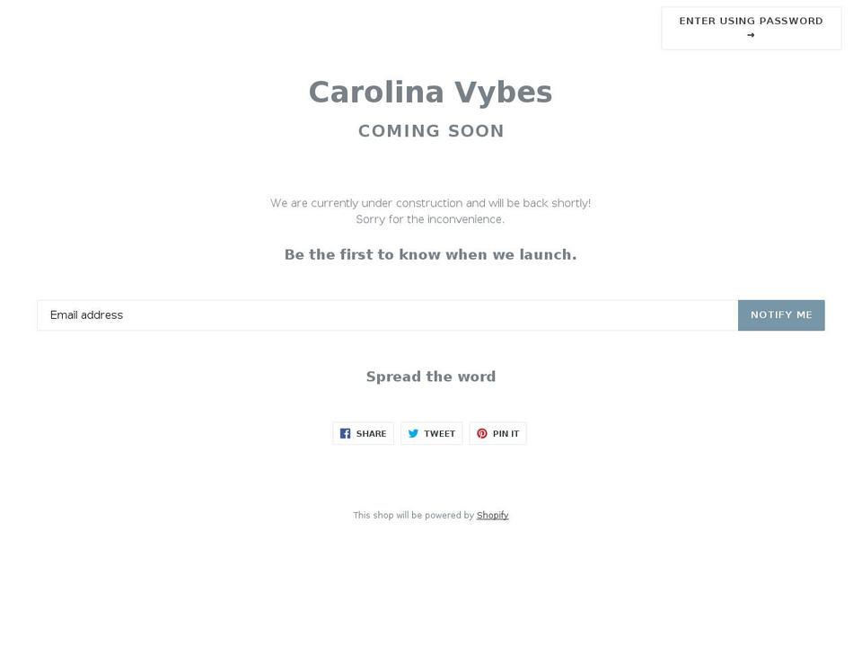 carolinavybes.com shopify website screenshot
