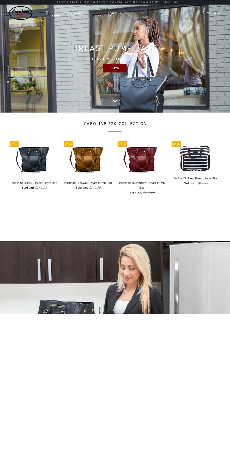 caroline220.com shopify website screenshot