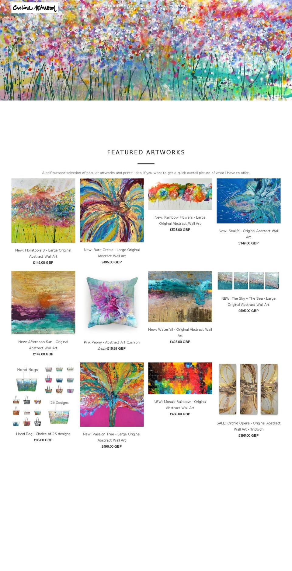 carolineashwood.com — Shopify storefront screenshot