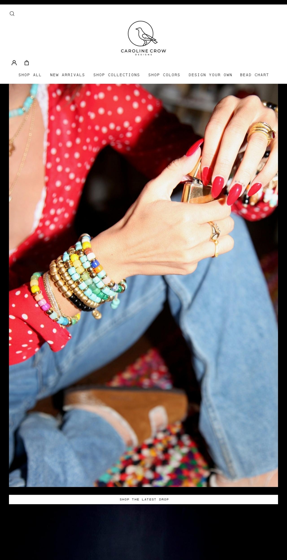 carolinecrowdesigns.com shopify website screenshot