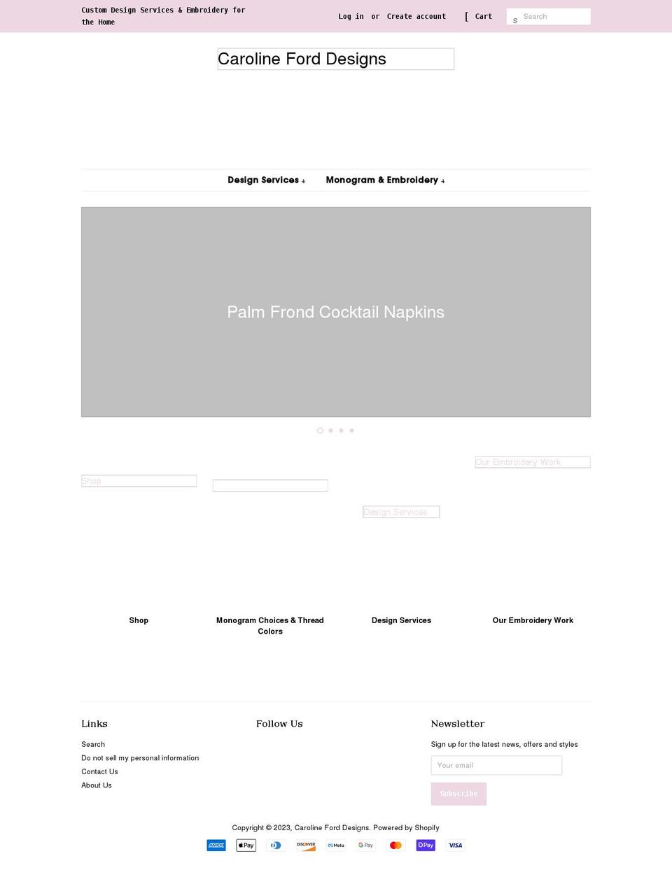 carolineforddesigns.com shopify website screenshot