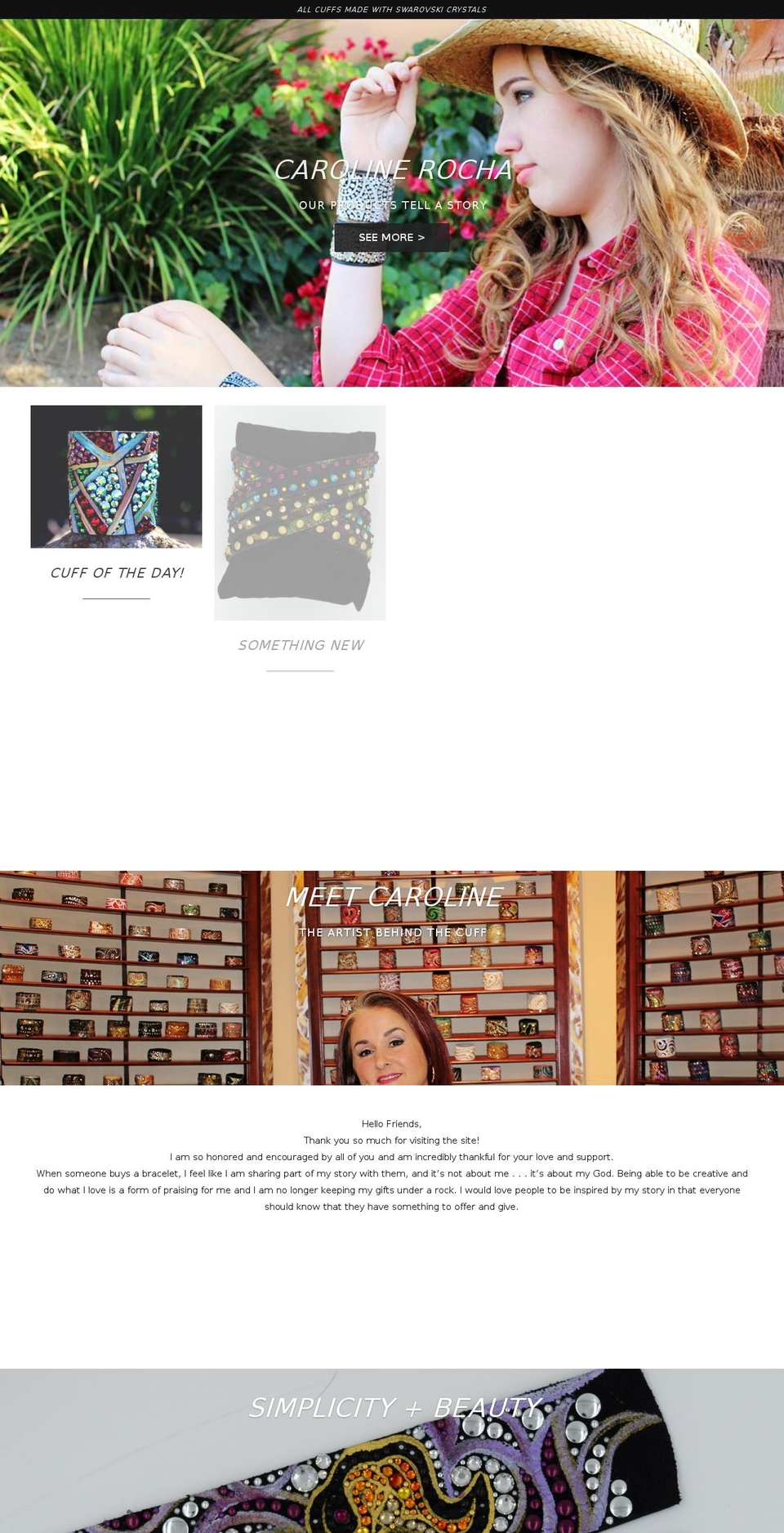 carolinerocha.com shopify website screenshot