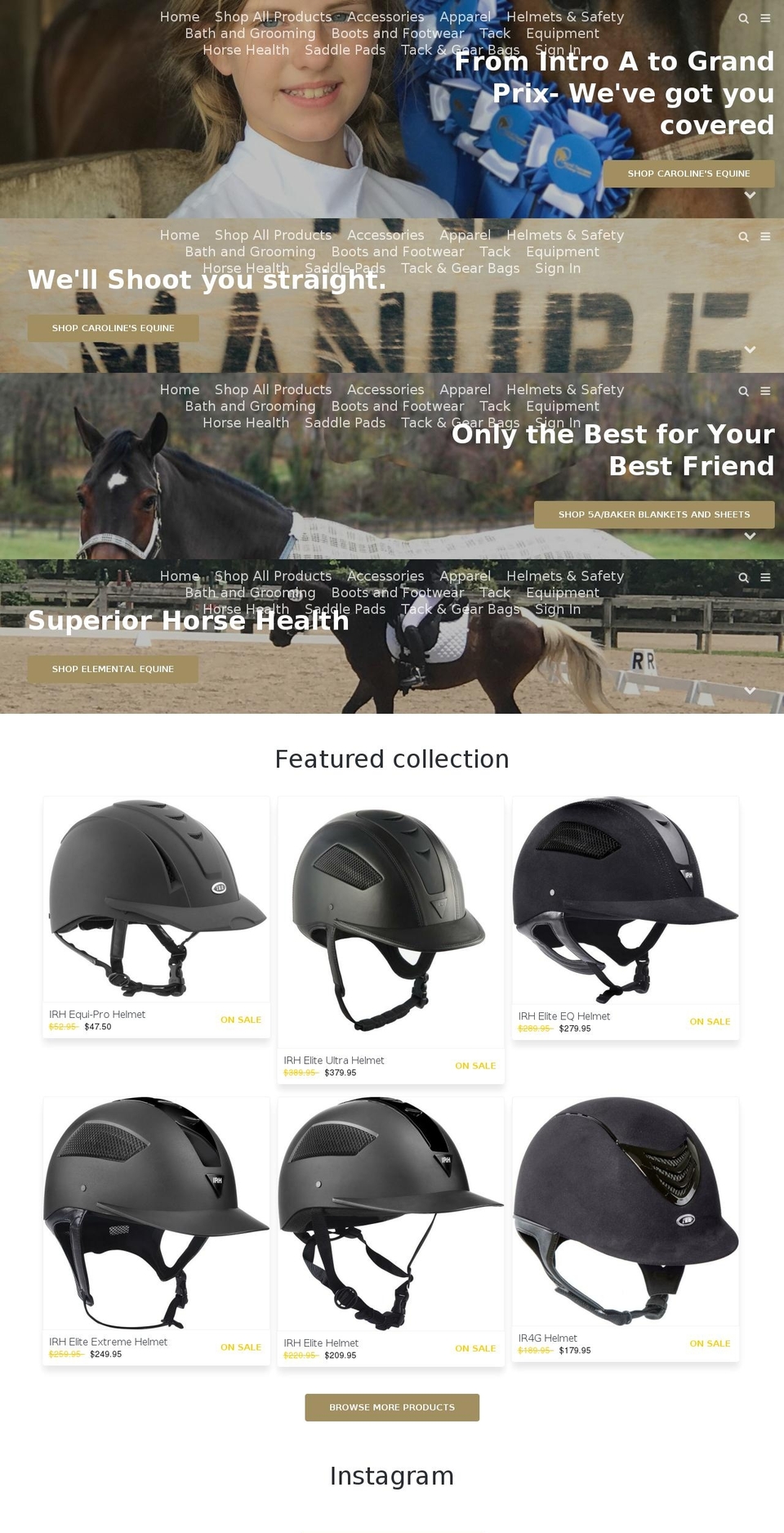 carolinesequine.com — Shopify storefront screenshot