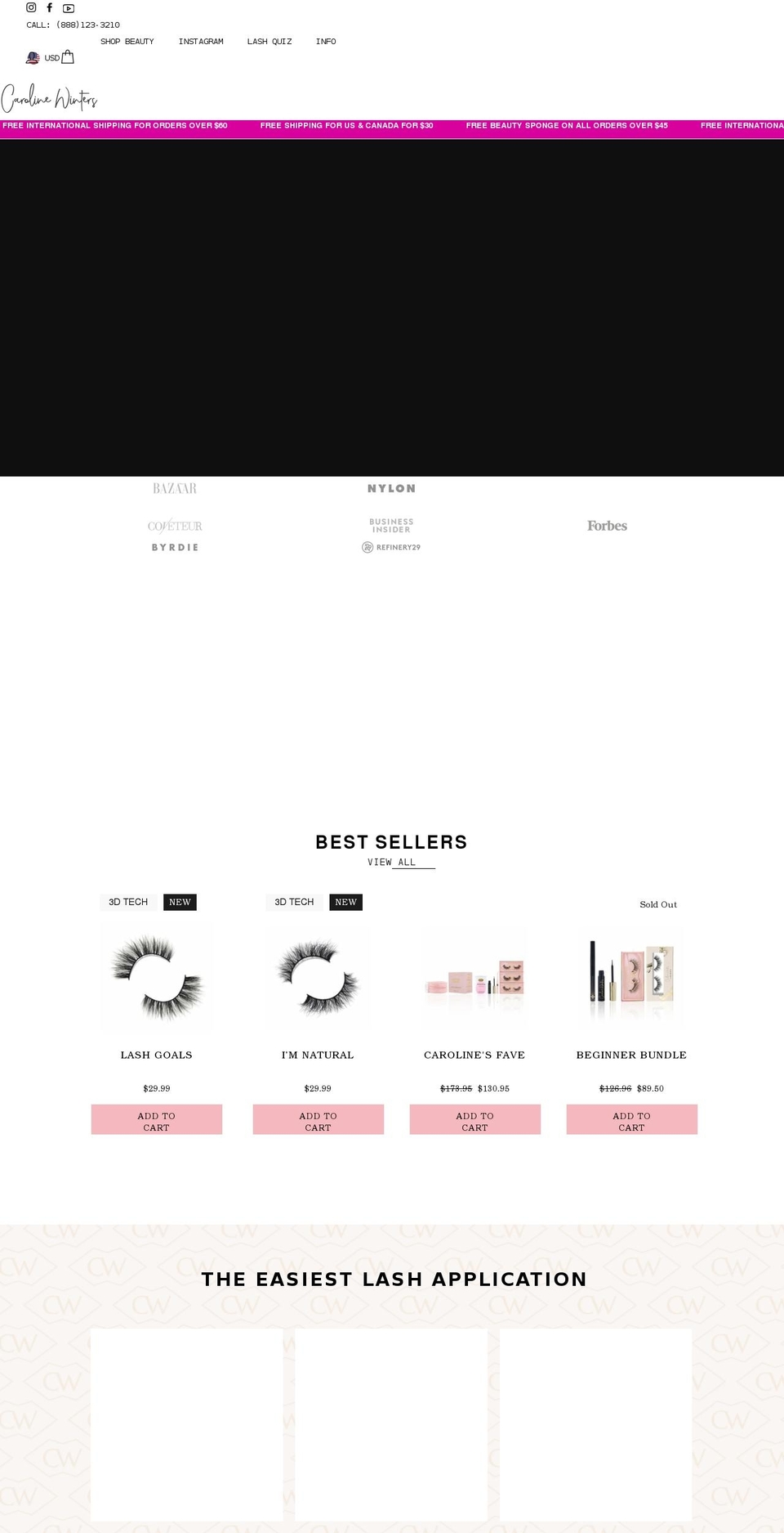 carolinewinters.com shopify website screenshot
