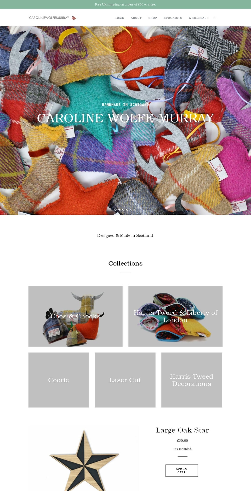 carolinewolfemurray.com shopify website screenshot