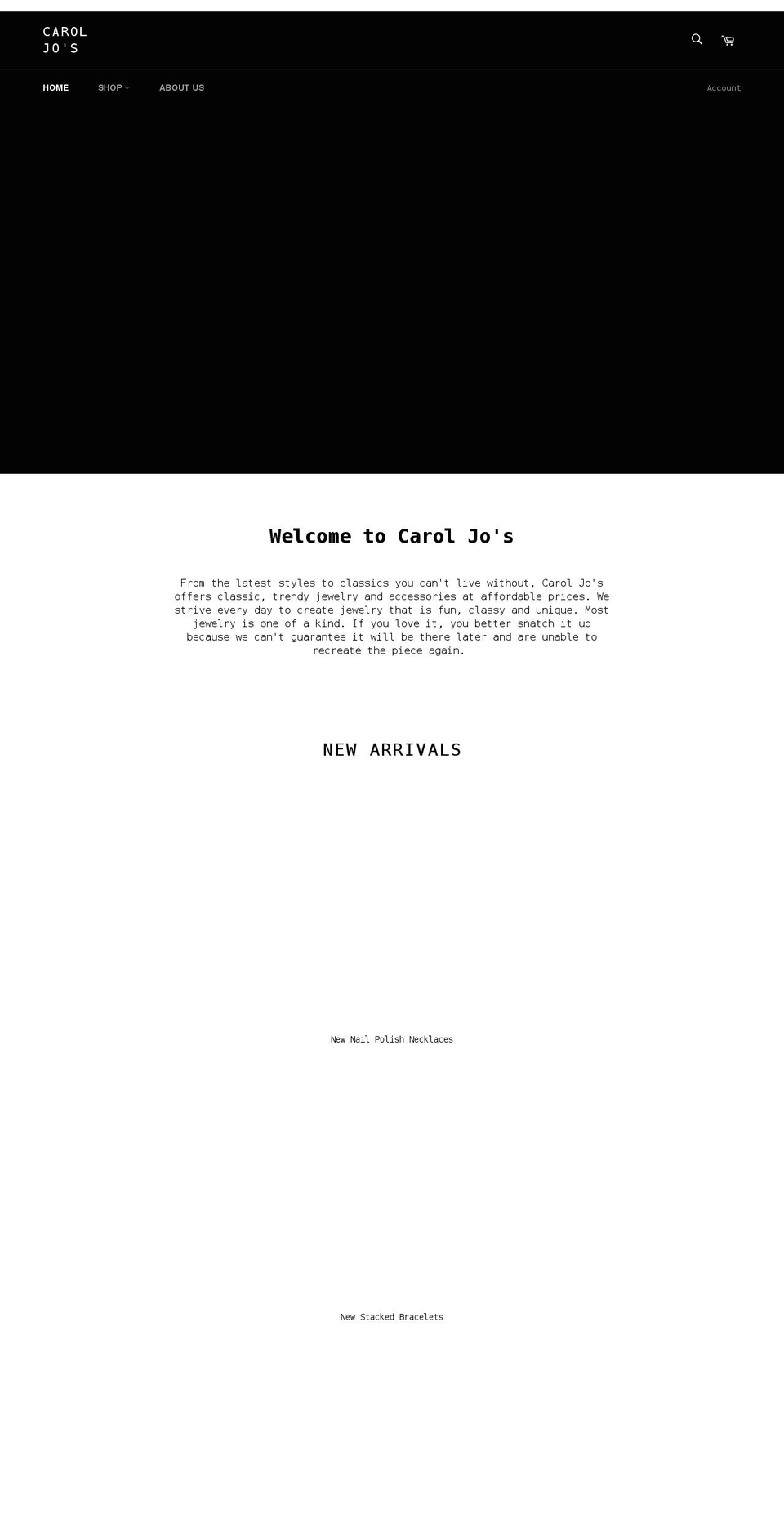 caroljos.com shopify website screenshot