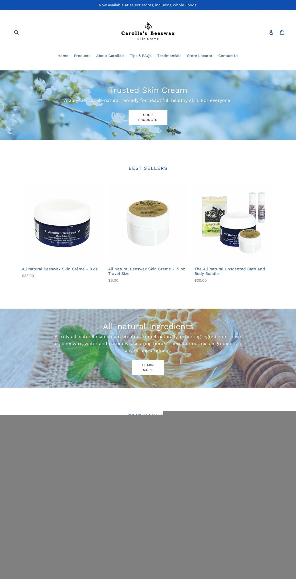 carollas.net shopify website screenshot