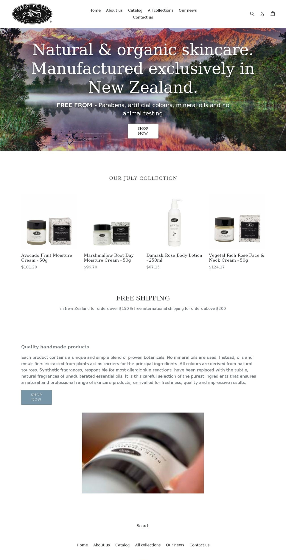 carolpriest.co.nz shopify website screenshot