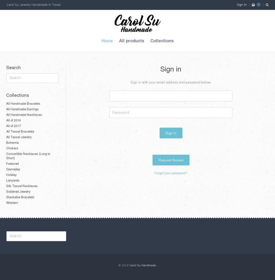 carolsuhandmade.com shopify website screenshot