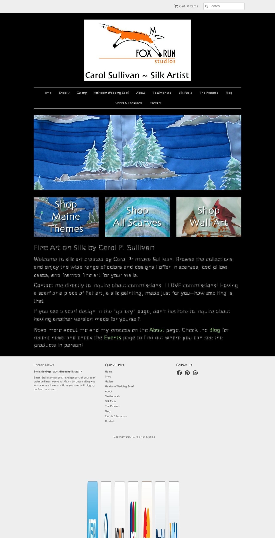 carolsullivansilkartist.com shopify website screenshot