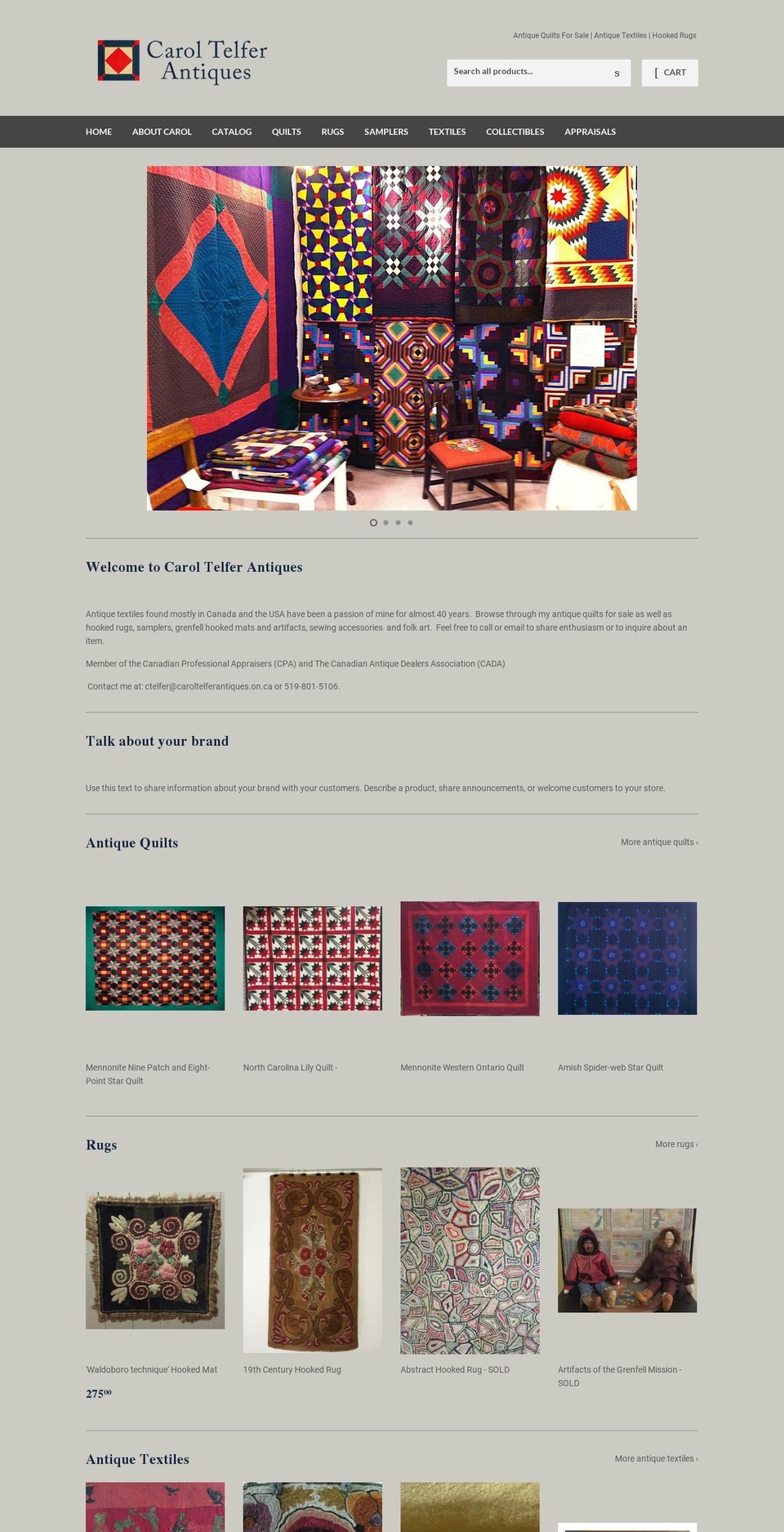 caroltelferantiques.on.ca shopify website screenshot
