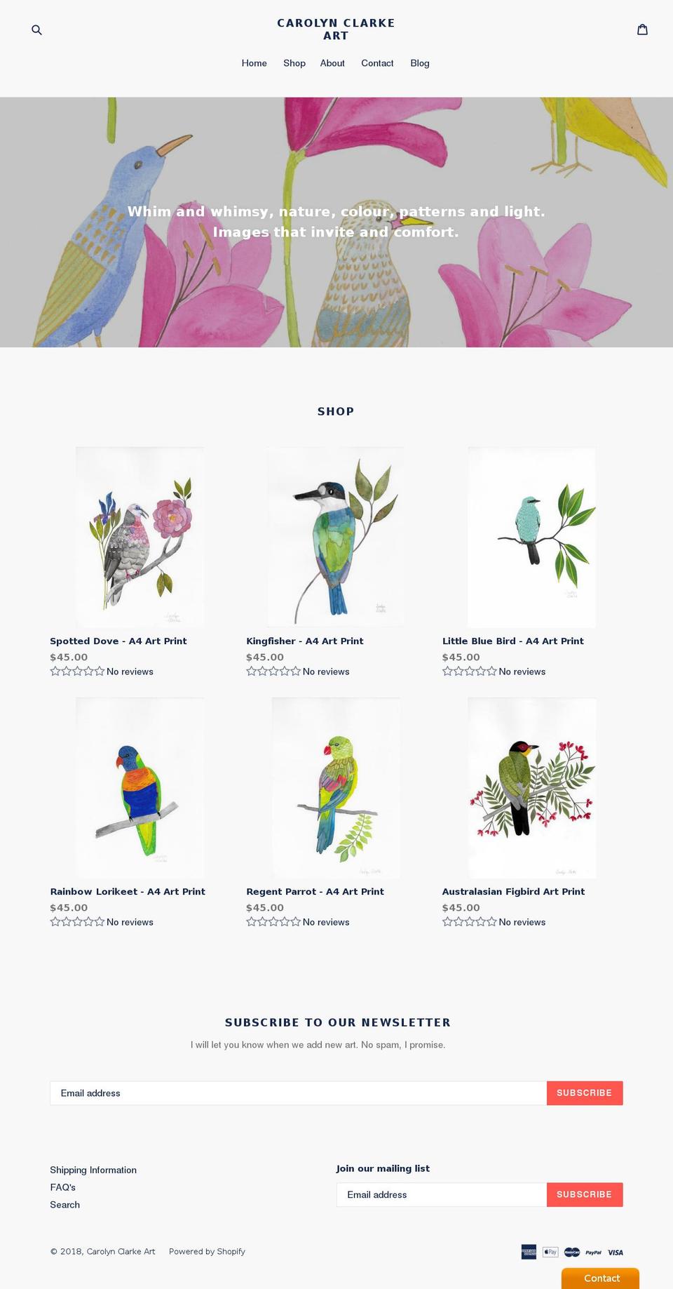 carolynclarkeart.com — Shopify storefront screenshot