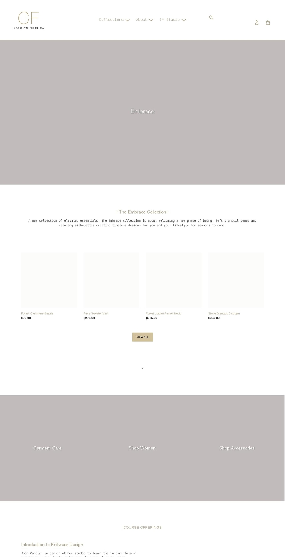 carolynferreira.com shopify website screenshot