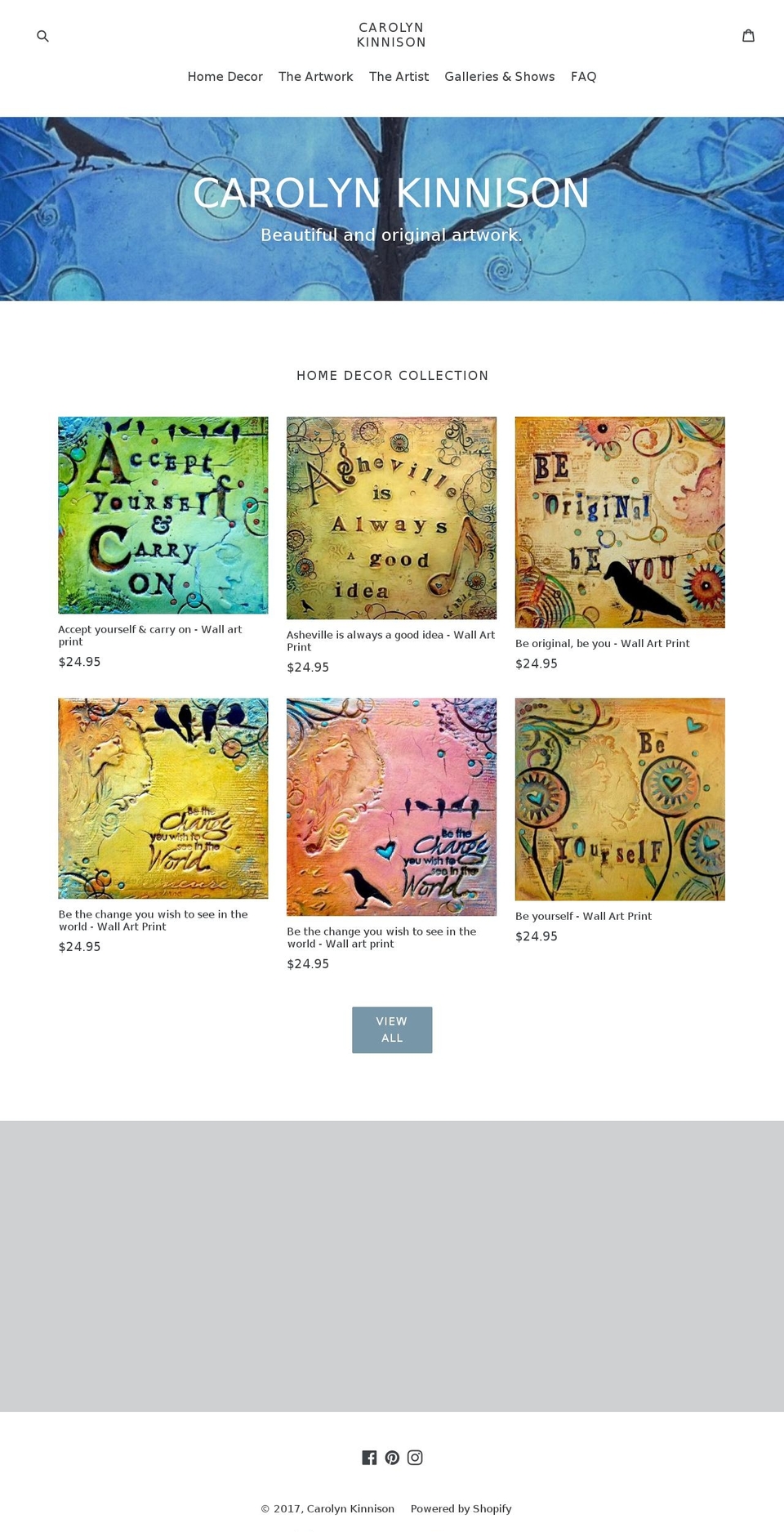 carolynkinnison.com shopify website screenshot