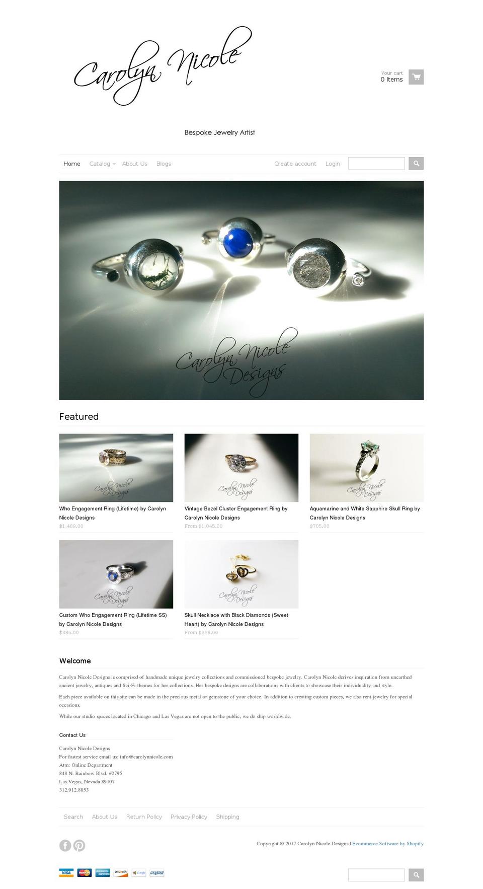 carolynnicoledesigns.com shopify website screenshot